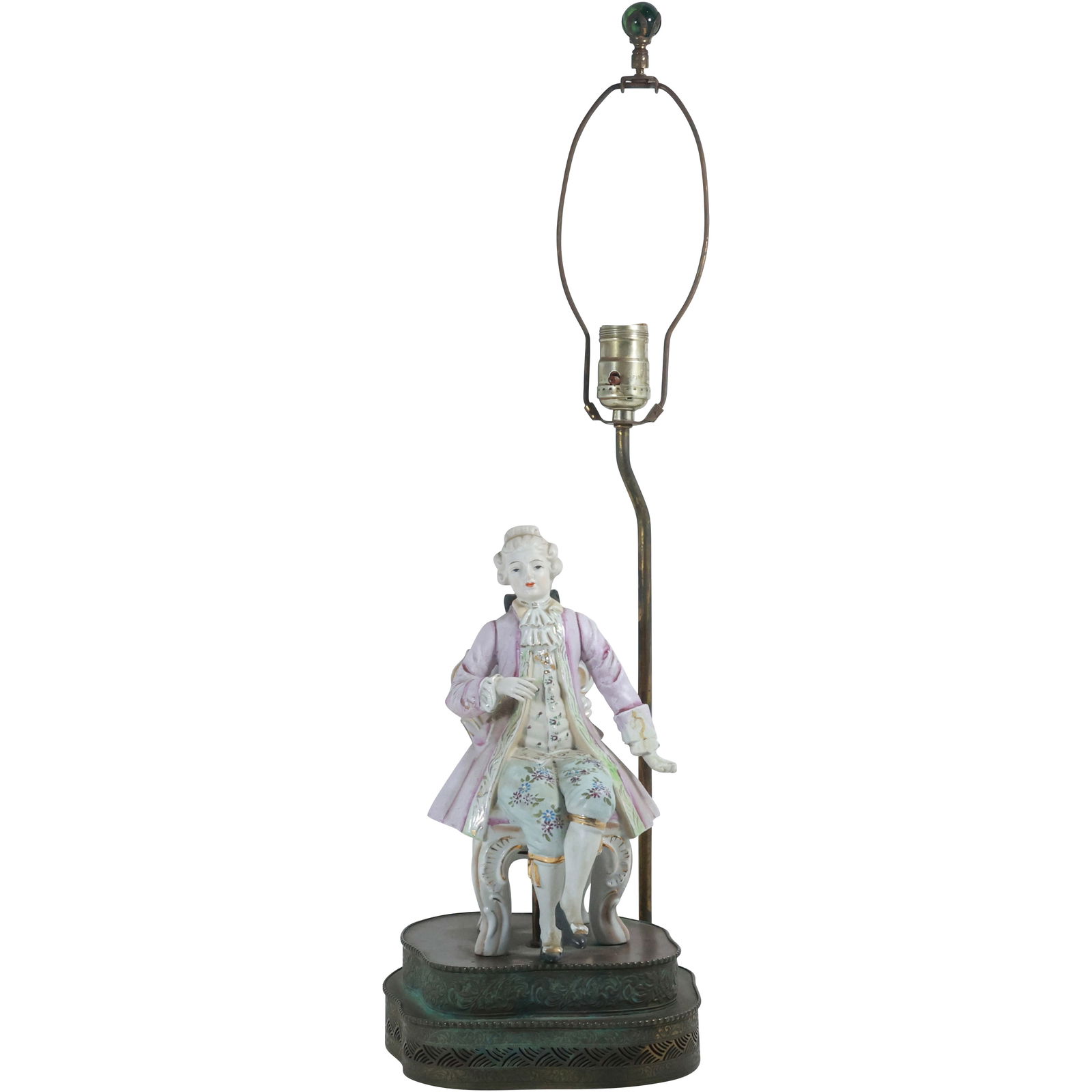 Porcelain Classical Man Seated in Chair Figure Table Lamp 26.5 inches overall height (1 of 20)