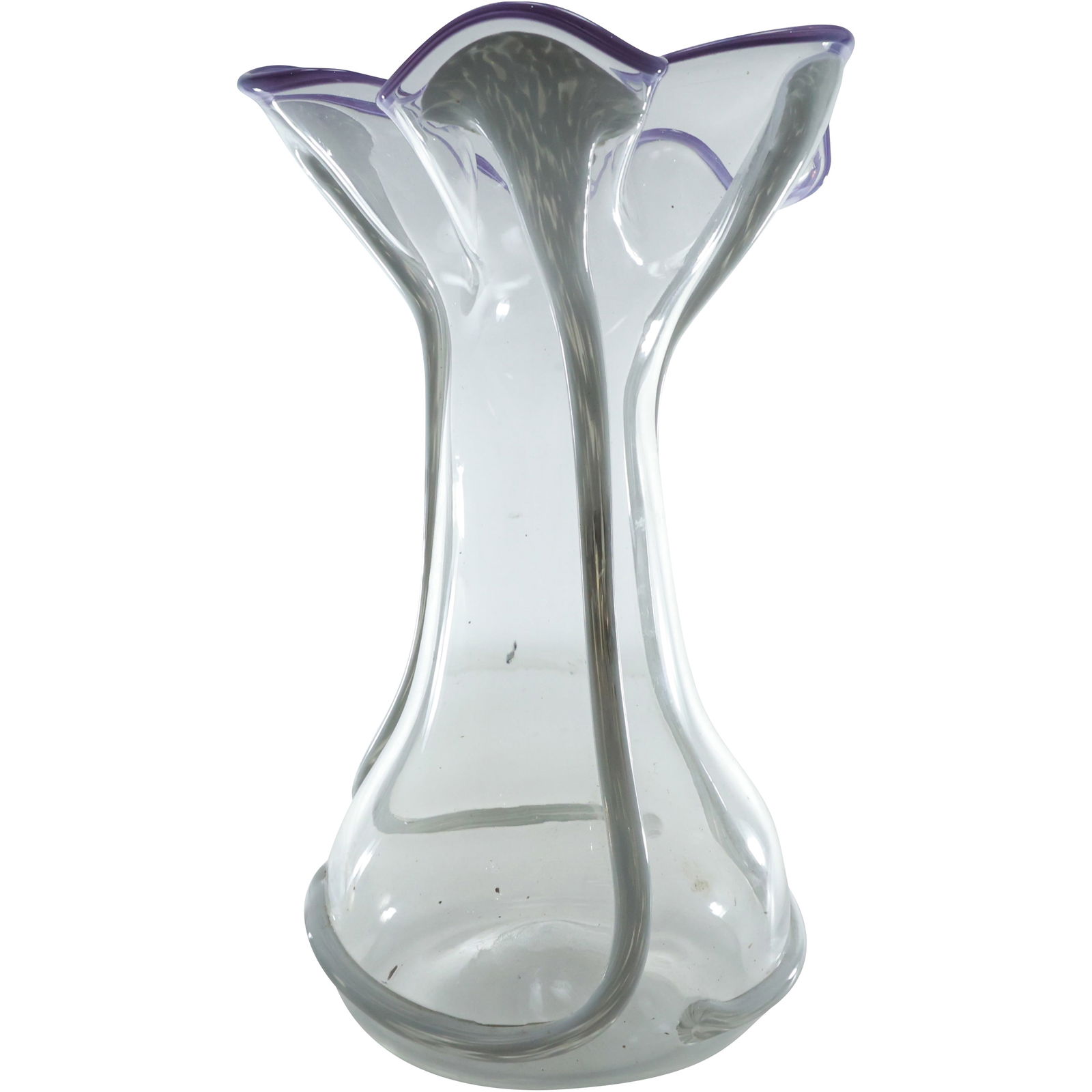 Tall Signed Studio Art Glass Flower Form Vase 11.5 inches height x 6.25 in. wide (1 of 18)