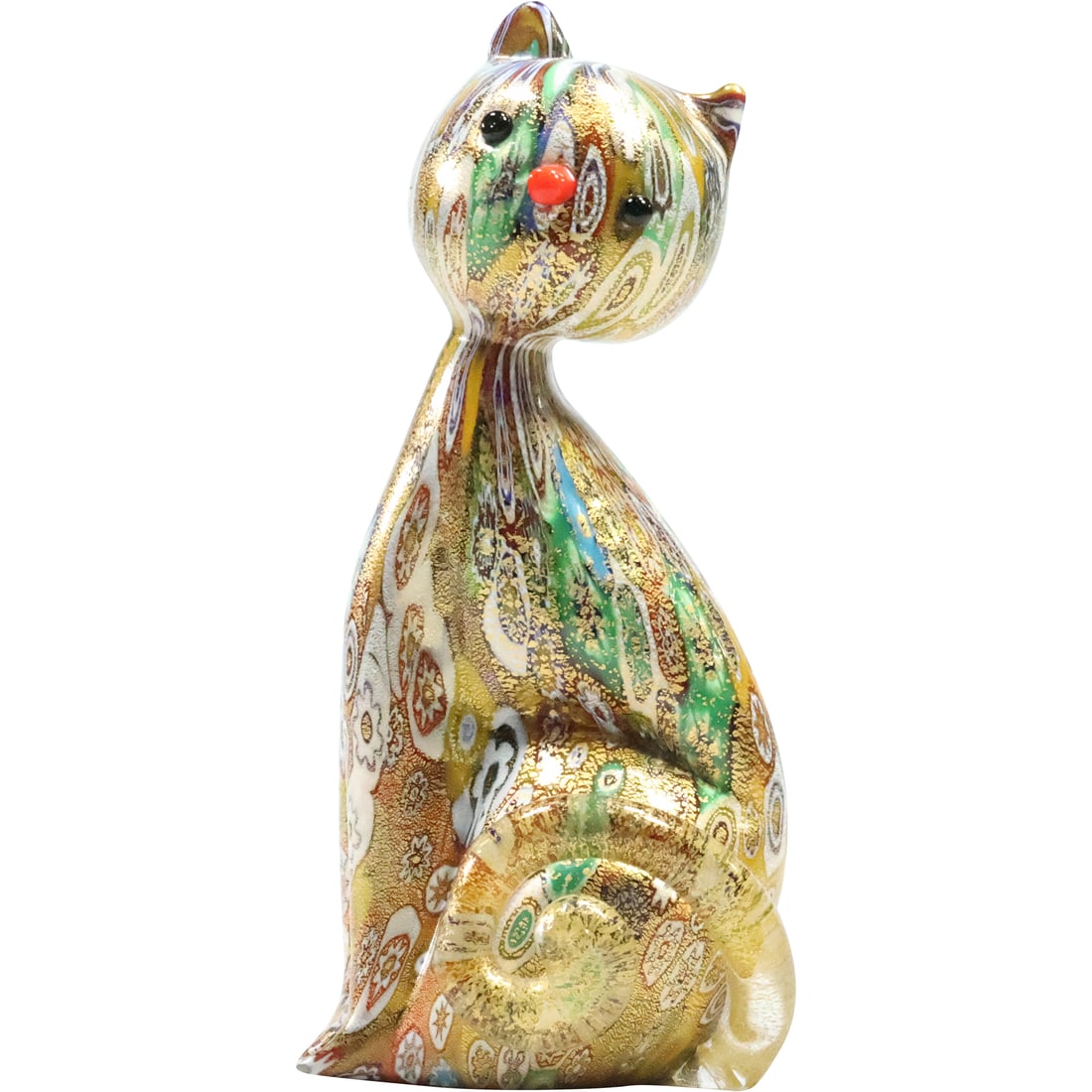 Superb Quality Murano Millefiori Gold Art Glass CAT Figure Sculpture 5 inches height (1 of 20)