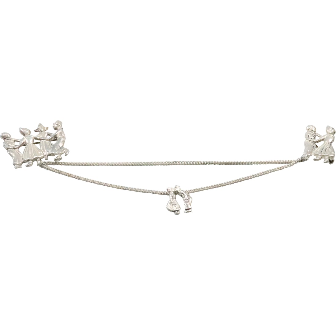 Sterling Silver DENMARK Figures Sweater Pin 8 in. x 1 1/2 in.: Sterling Silver DENMARK Figures Sweater Pin 8 in. x 1 1/2 in.