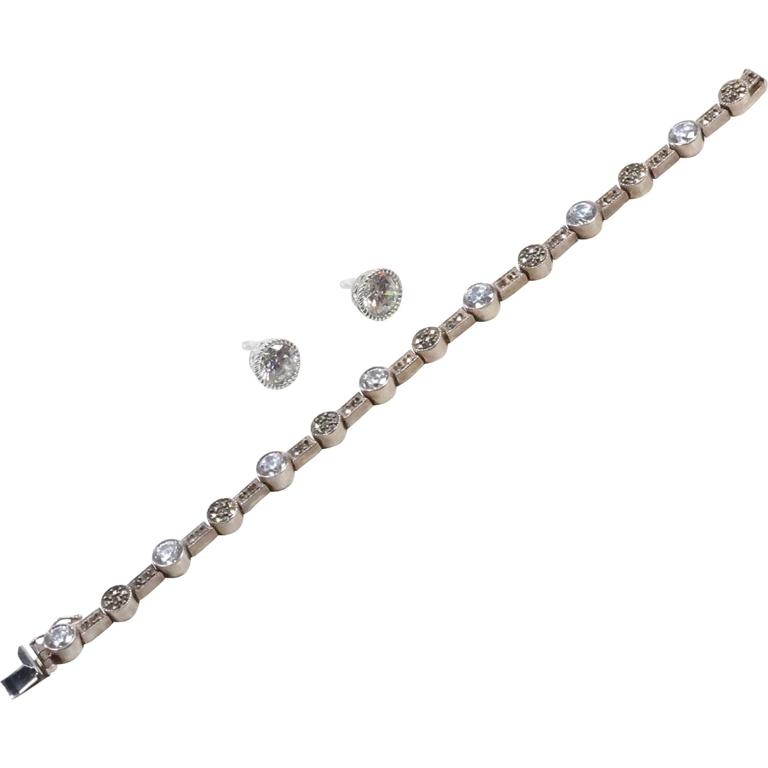 2 JUDITH RIPKA .925 Sterling Silver with CZ and Marcasites Bracelet ; JUDITH RIPKA .925 Sterling (1 of 16)