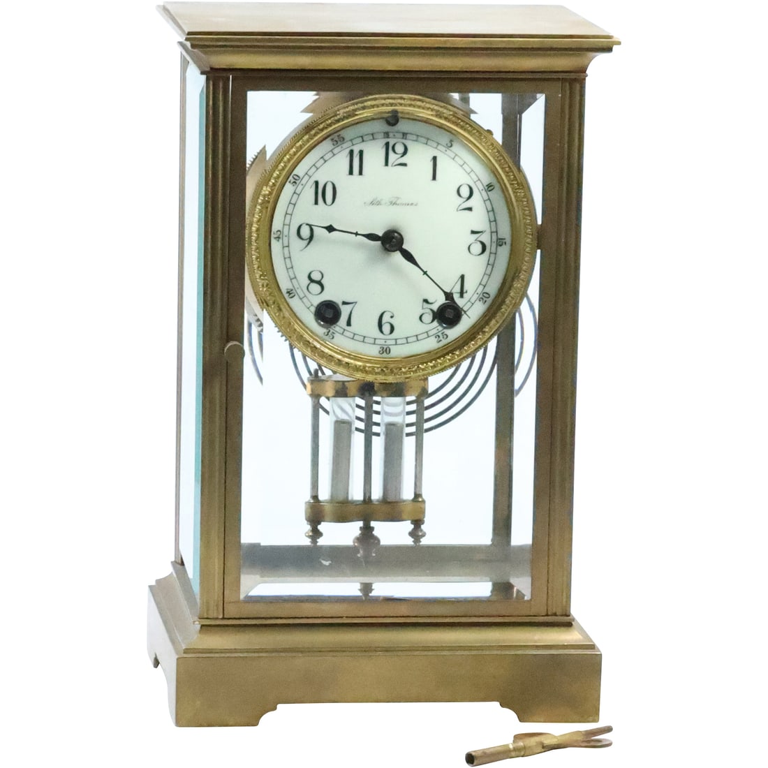 Seth Thomas Brass Crystal Regulator Clock with Original Key & Pendulum (1 of 18)