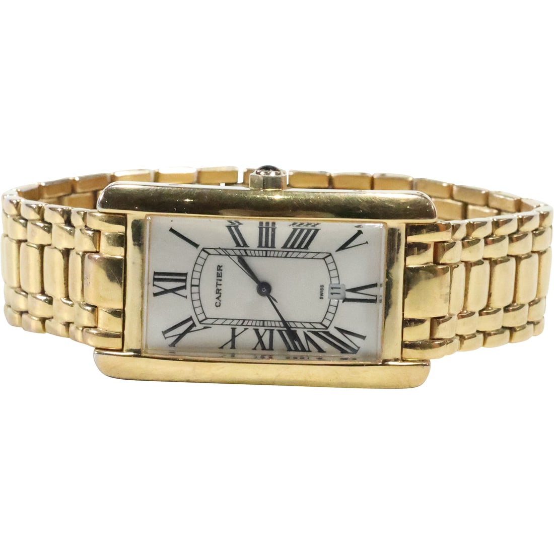 CARTIER Tank Wristwatch, Swiss with Date, #268812 10018; 1 3/4 in. x 1 1/8 in. bezel (1 of 11)