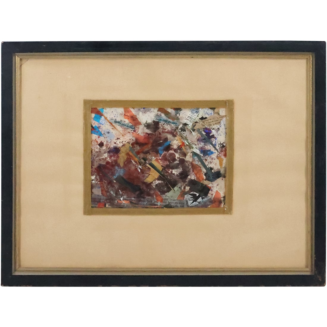Father Anthony Lauck, 1908-2001 Indiana, Mixed Media Abstract, Framed, Label on Verso (1 of 20)