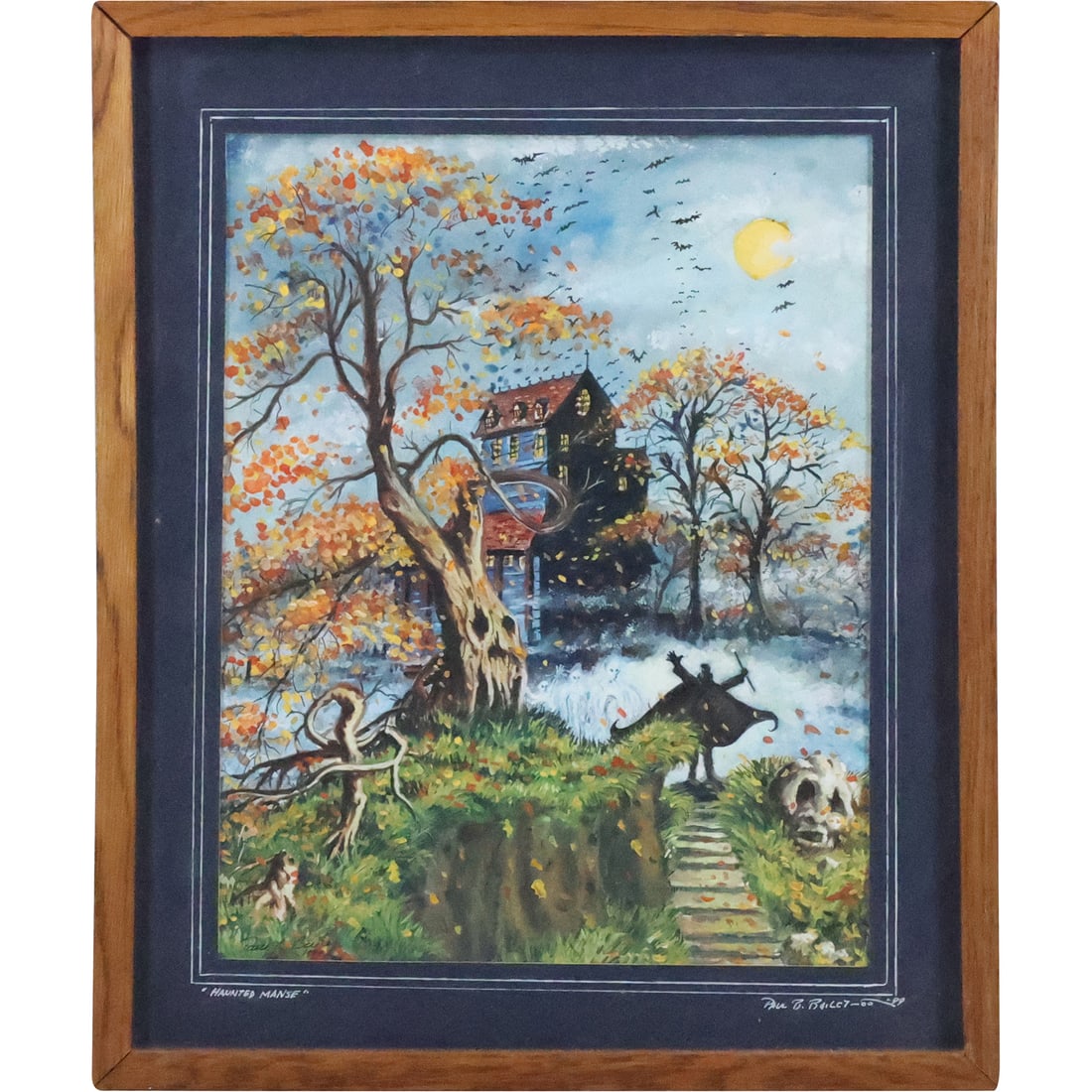 Paul B Bailey, Watercolor Painting "Haunted Manse", Framed (1 of 20)