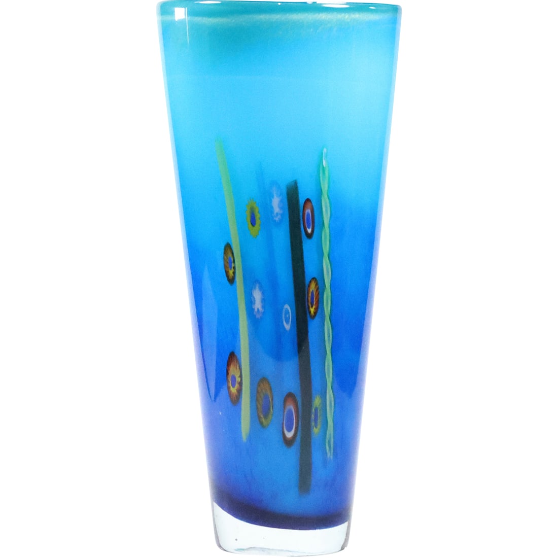 Dino Marten attributed Tall Blue Murano Art Glass Vase 11.5 inches height (1 of 20)