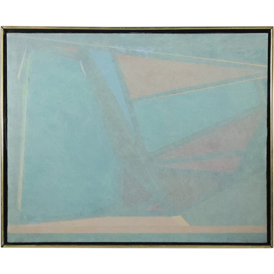 Victor Cassanelli 1920-1990 New York, 1960s Oil on Canvas Painting Abstract Shapes Pastel Colors (1 of 20)