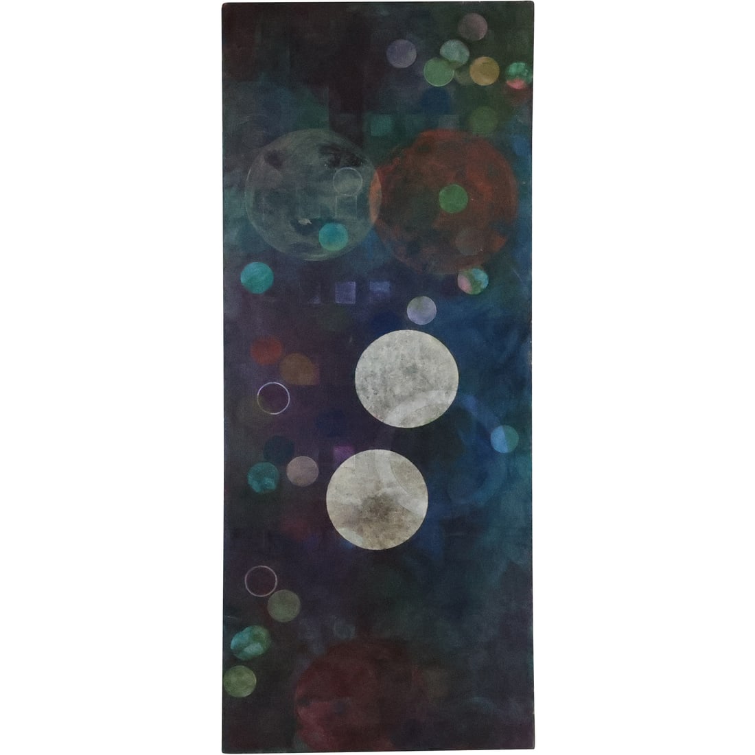 Large 20th C. Abstract Oil on Canvas Painting Composition of Colored Circles in Various Sizes (1 of 20)