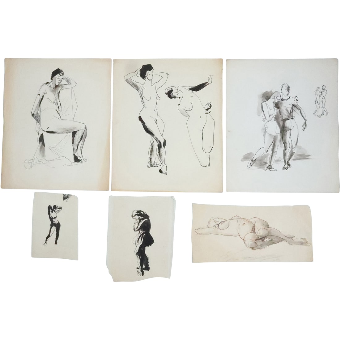 6 Assorted ROBERT ANGELOCH Watercolor and Ink Studies from Estate of The Artist (1 of 19)