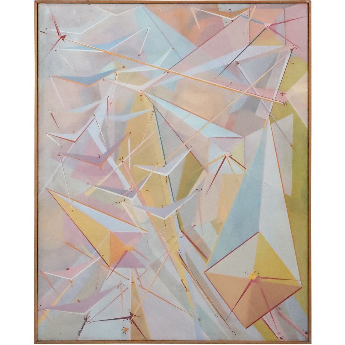 Victor Cassanelli 1920-1990 New York, 1960s Oil on Canvas Painting Abstract Shapes Pastel Colors (1 of 20)