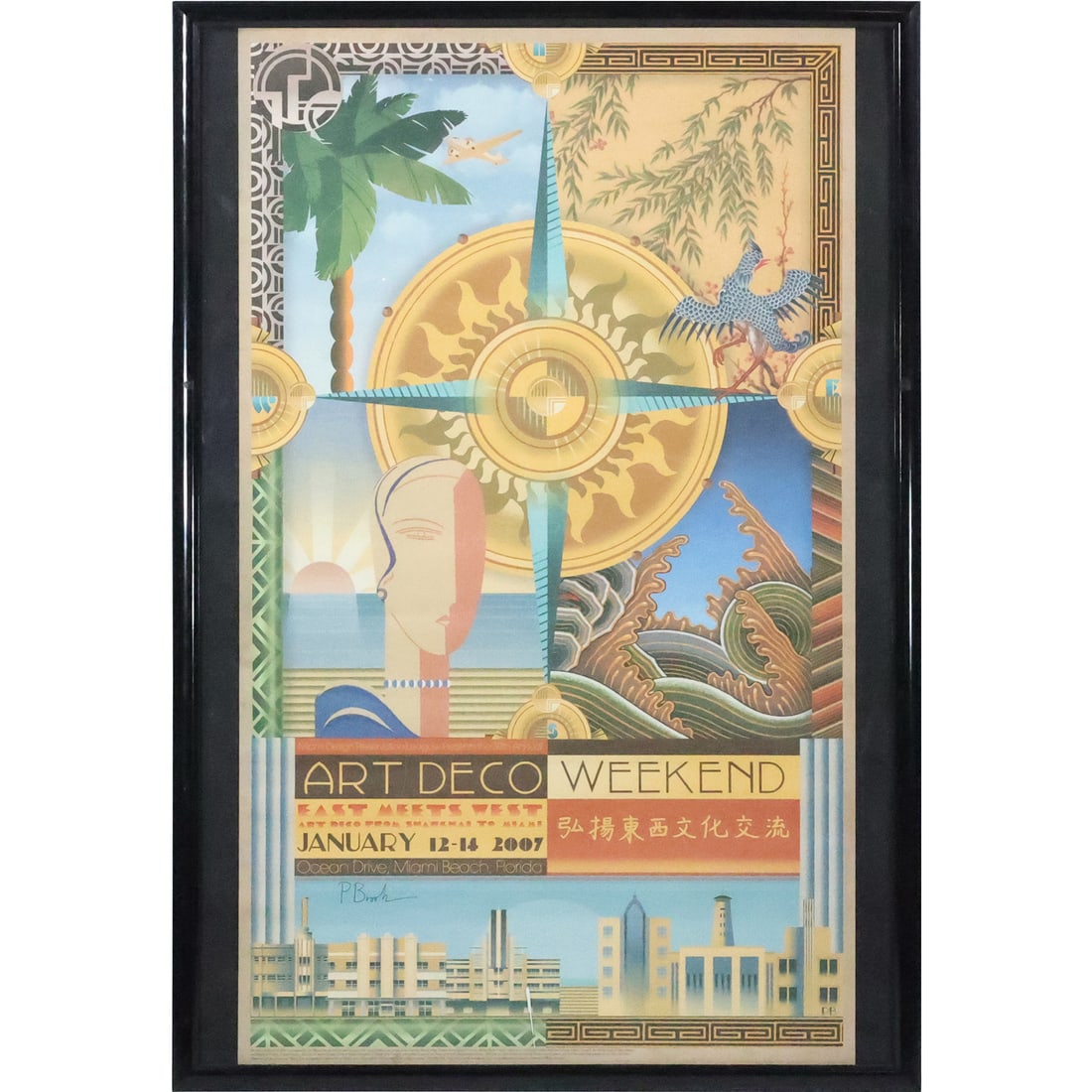Poster: P Brook, ART DECO WEEKEND 2007 MIAMI BEACH FLORIDA - Framed (1 of 20)