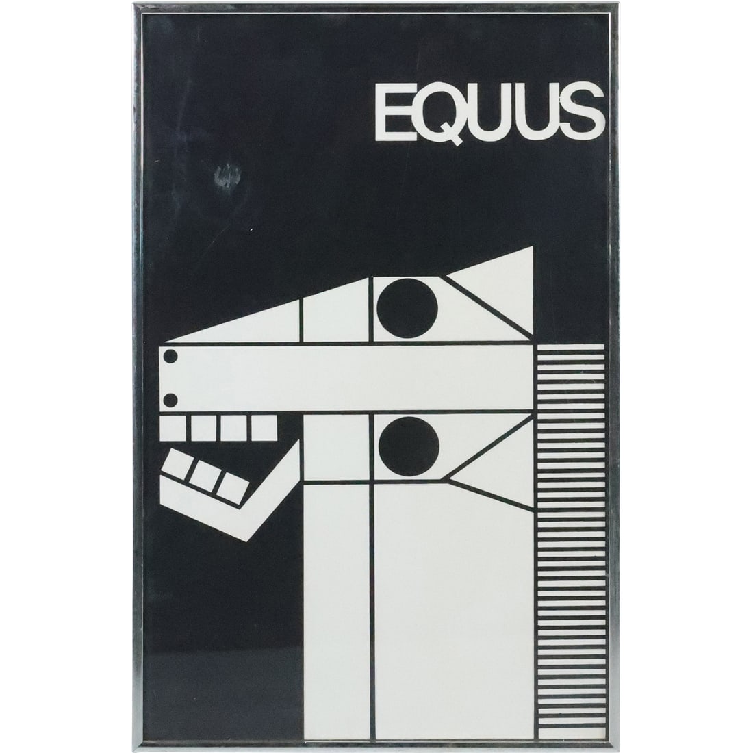 Vintage EQUUS Theatre Ad Poster Framed, Black and White Art Deco Horse (1 of 20)