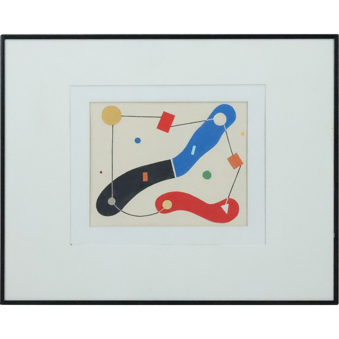 Abstract Painting on Paper Framed - Unsigned (1 of 20)