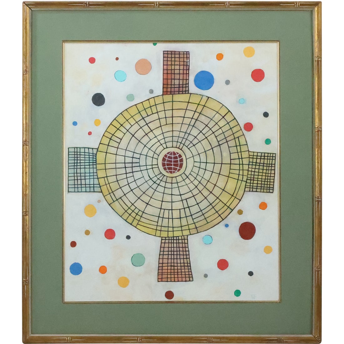 Steven Jennis, American, Watercolor Painting Abstract Circle, Signed, Framed (1 of 19)