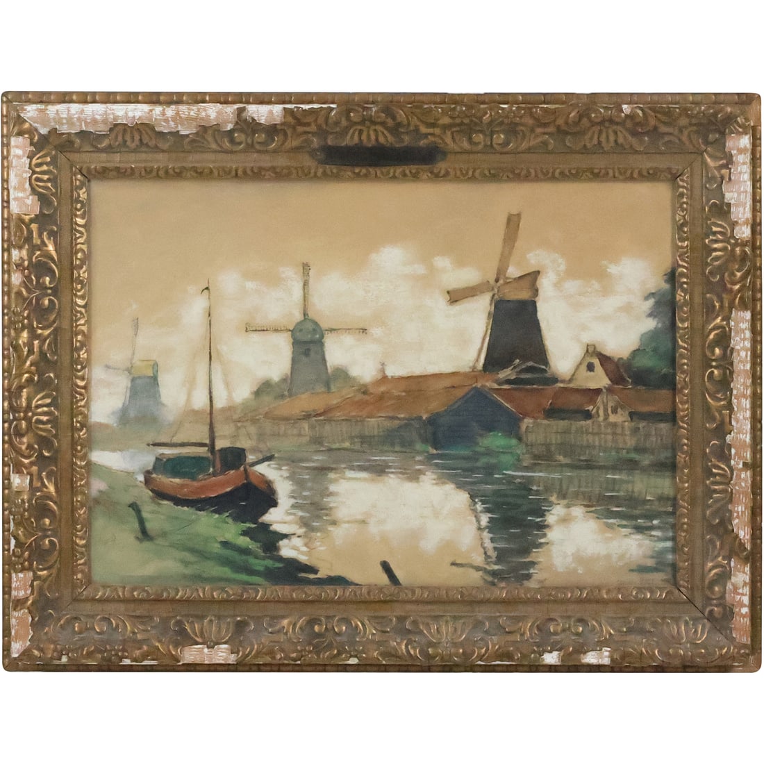 Gerard Van Vliet, 1880-1972 Netherlands, Watercolor Painting Landscape with Windmills (1 of 20)