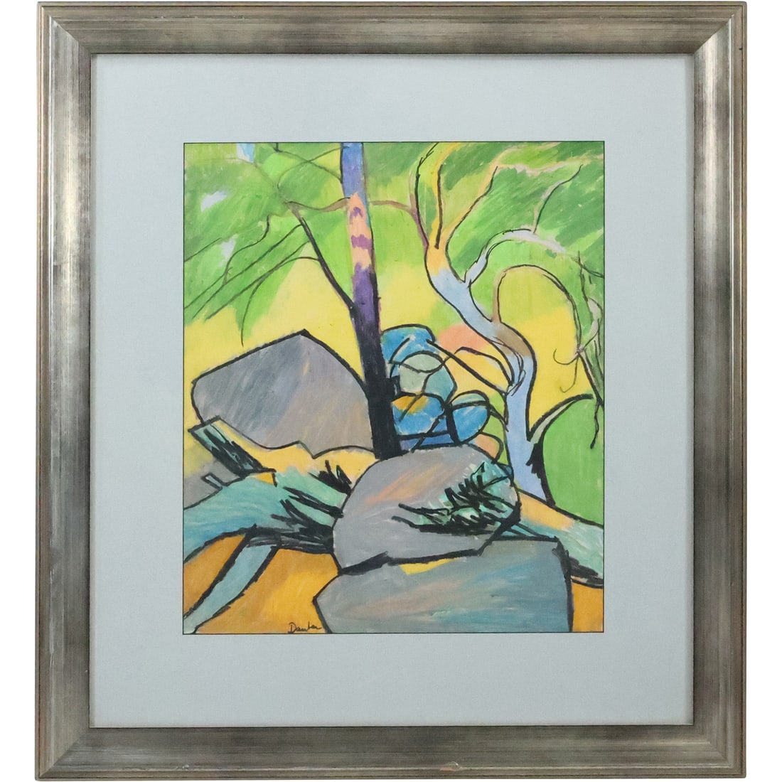 Modernism Landscape Painting Artist Signed in Pastels, Gallery Framed (1 of 20)