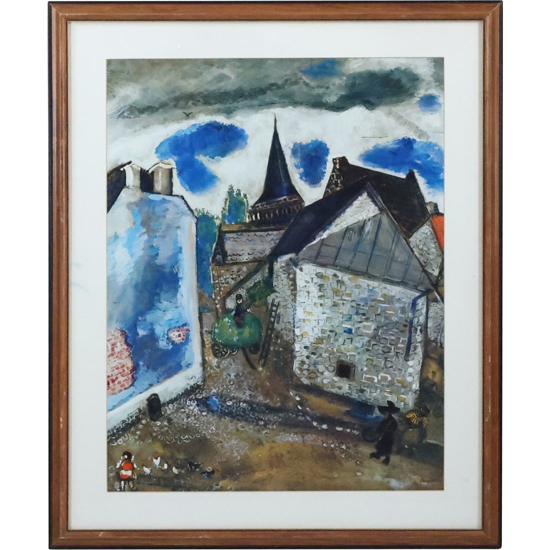 Marc Chagall Color Lithograph "Chambon Sur Lac Auvergne" Signed in Plate, Framed (1 of 20)
