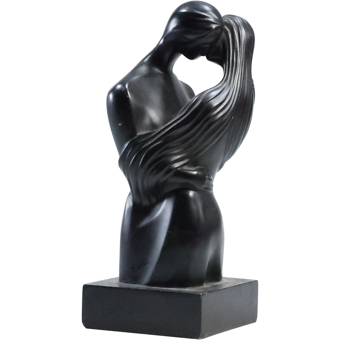 Sculpture "The Kiss" Signed Boris, Austin Productions 11 in. height, Hard Plaster Composition (1 of 20)