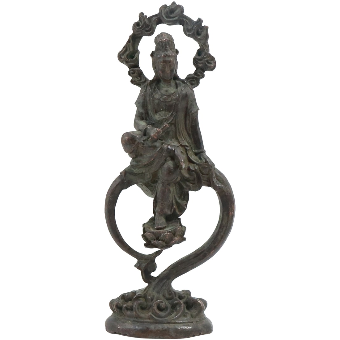 Antique Signed Chinese Bronze Dynasty Figure Statue Sculpture 6.5 in. height x 2.75 in. wide (1 of 20)