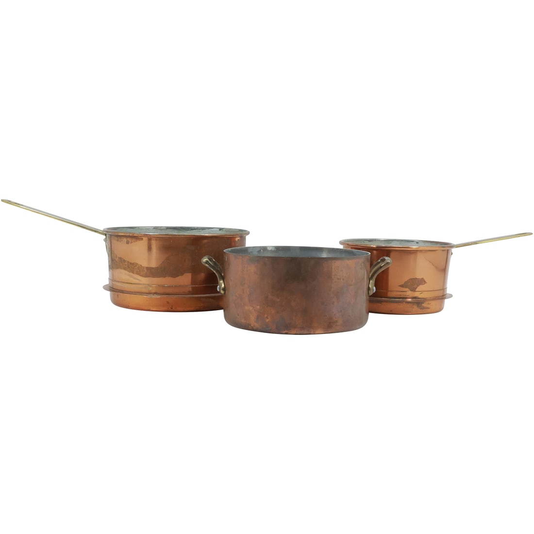 3 Assorted Copper Cooking Pots with Brass Handles - different sizes (1 of 19)
