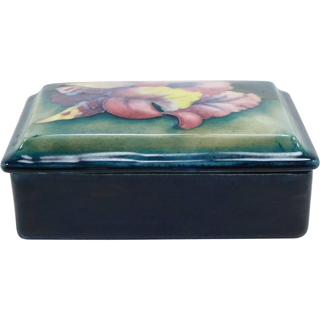 MOORCROFT Art Pottery Covered Dresser Box 2 in. h. x 4.74 in. l.  x 2.5 in. d. (1 of 20)