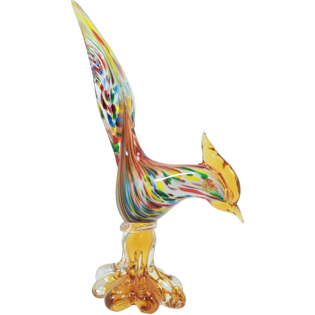 Vintage Murano Art Glass Multi Colors Pheasant Bird Figure Sculpture 13 inches height: Vintage Murano Art Glass Multi Colors Pheasant Bird Figure Sculpture 13 inches height. size: 13 in. x 9.25 in.