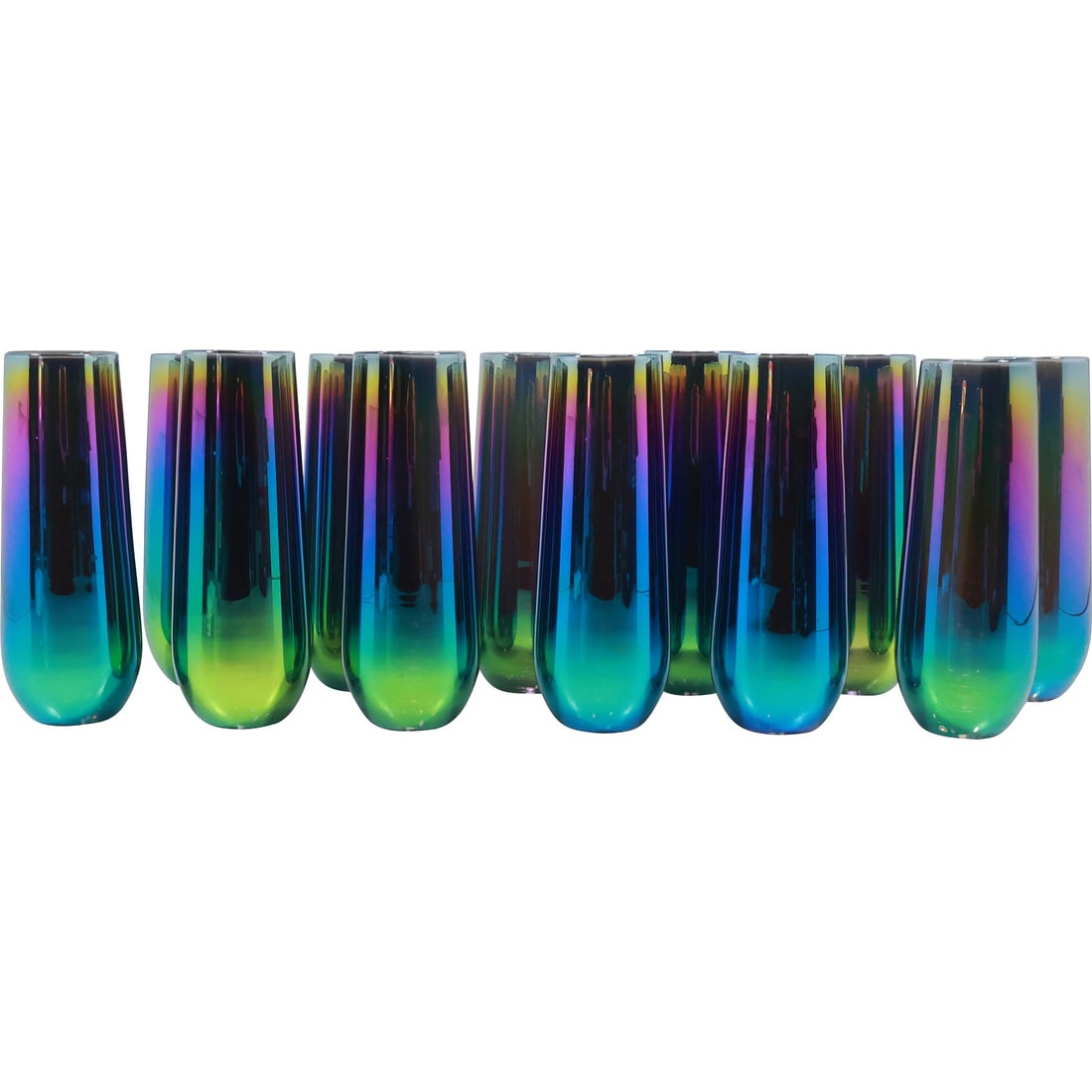 Set of 12 Purple Iridescent Glass Liquor Glasses Barware (1 of 15)