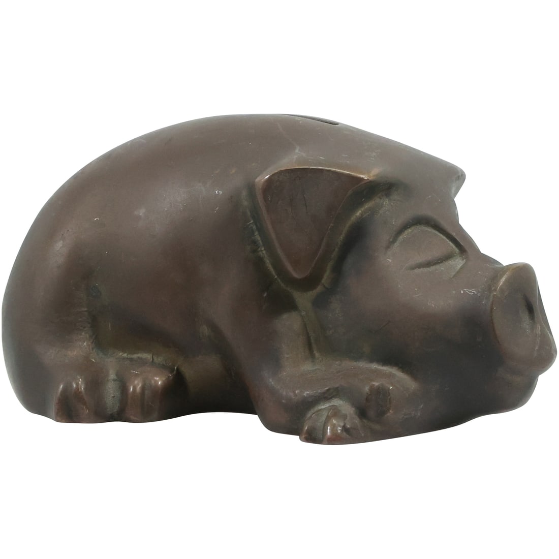 Modernism Sleeping Pig Coin Bank 2.75 in. height x 5 in. length: Modernism Sleeping Pig Coin Bank 2.75 in. height x 5 in. length size: 2.75x5