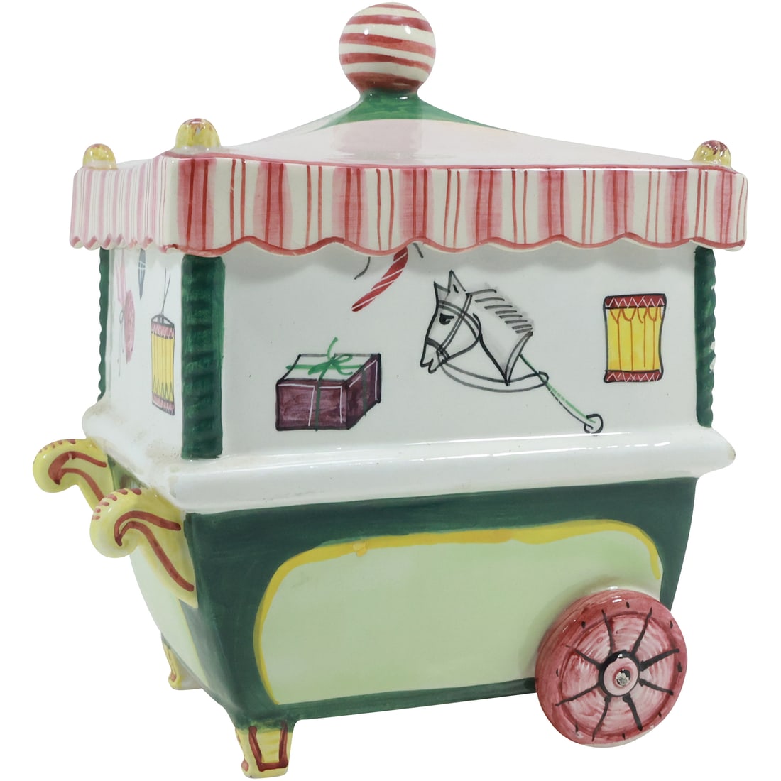 Ceramic Cookie Jar "Sweet Treats Stand" 9 in. height x 7.25 in. wide: Ceramic Cookie Jar "Sweet Treats Stand" 9 in. height x 7.25 in. wide. size: 9x7.25