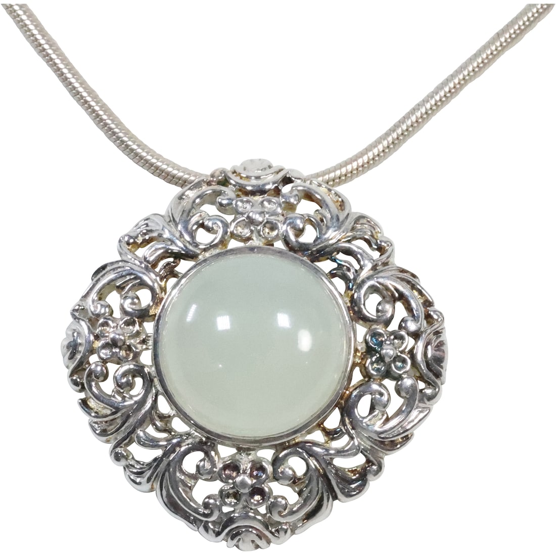 .925 Sterling Silver Silpada with Moonstone Pendant / Scarf Clip Necklace RLM Studios Chain Sterling (1 of 17)