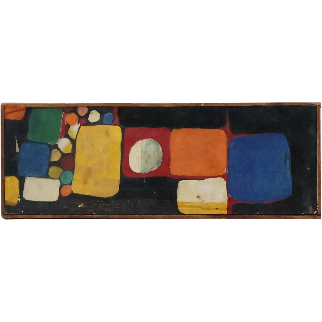 Circa 1930s Mid-Century Modern ABSTRACT SHAPES Oil on Board Painting (1 of 20)
