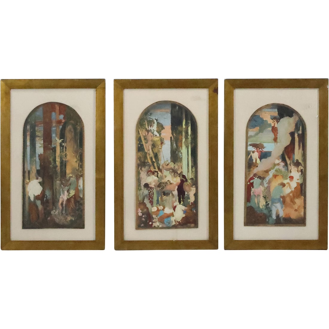 Frank Brangwyn (1867 - 1956) Set of 4 Mural Studies in Original Frames (1 of 20)