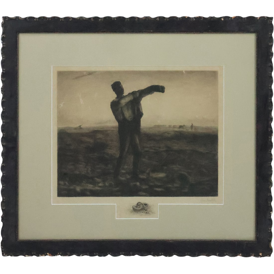 Jean-Francois Millet Etching Signed Leon Coutil [etcher] "The End of The Day" (1 of 20)