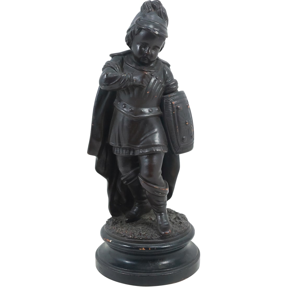 19th C. Terra Cotta HB #562 Statue of Boy Renaissance Warrior - Original Patina, 12.25 in. height (1 of 19)