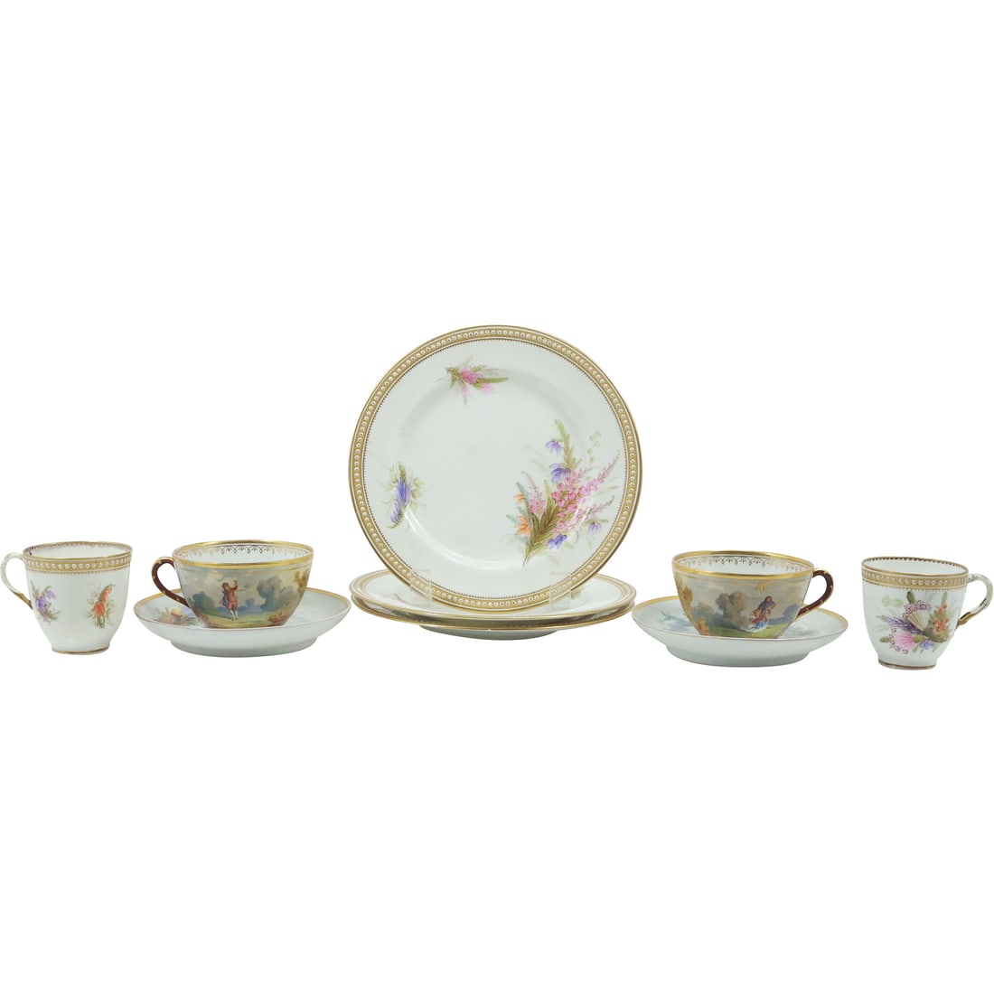9 Pieces Assorted Goode & Co London 19th C. Porcelain Plates, Cups, Saucers (1 of 19)