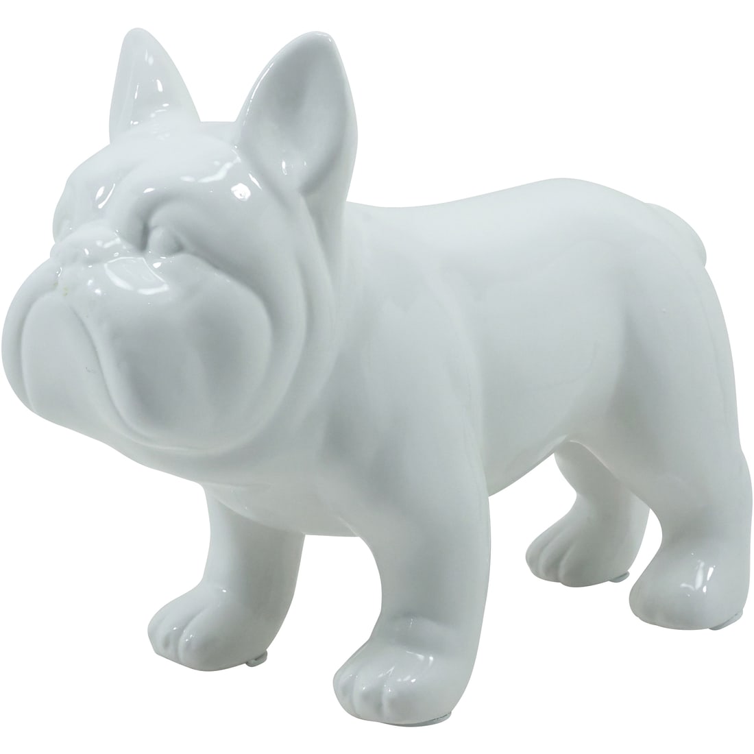 White Ceramic Pug Dog Figure Statue 9.75 in. height x 12.5 in. length (1 of 17)