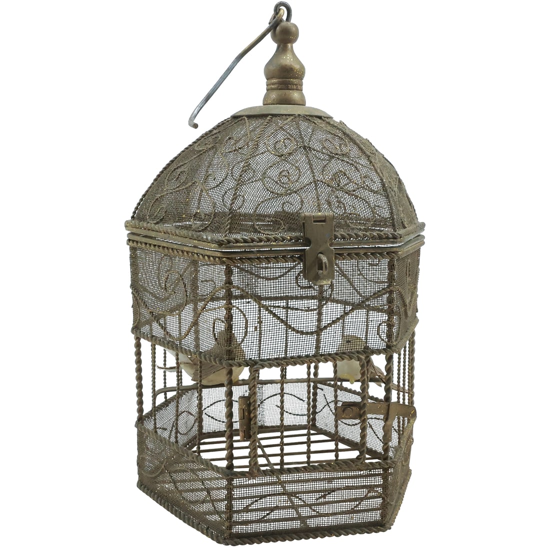 French Brass Birdcage with Filigree 13.25 in. x 8 in. (1 of 20)