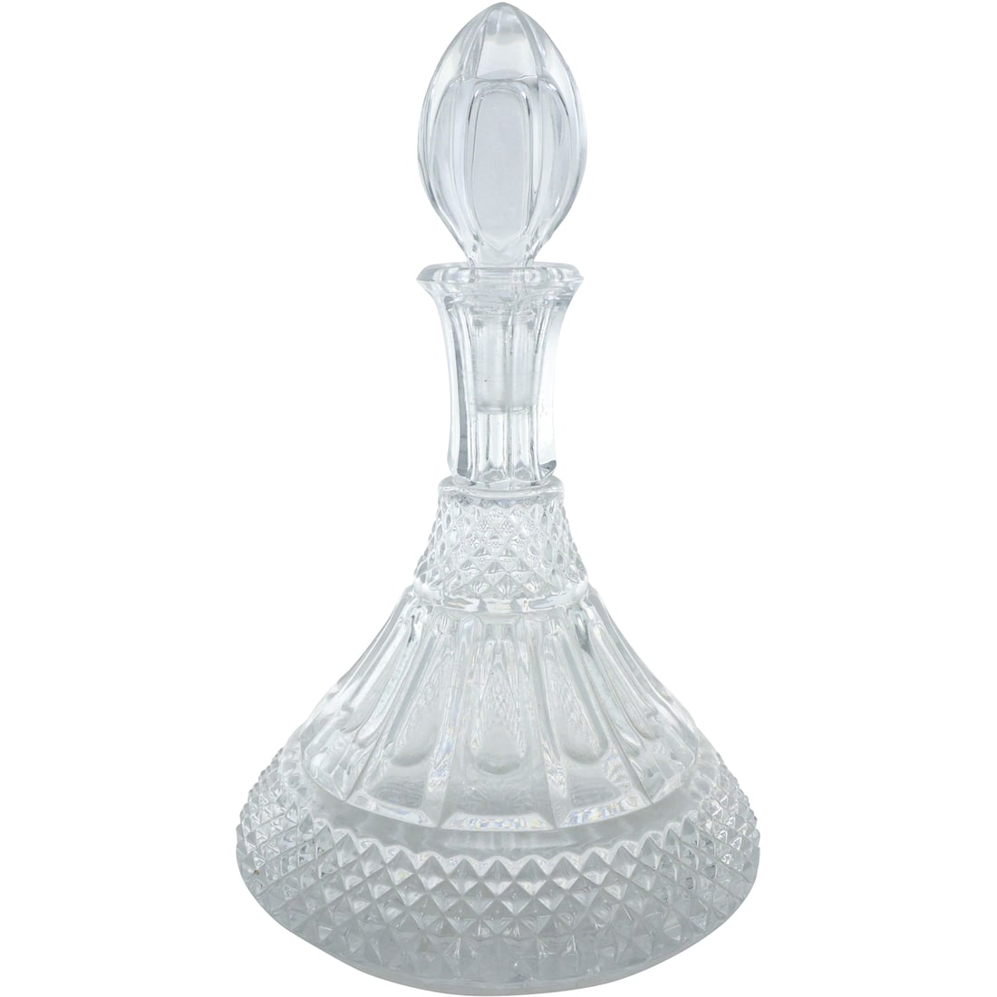Quality Crystal Glass Ship's Bottle Liquor Decanter with Stopper 11.5 in. height (1 of 20)