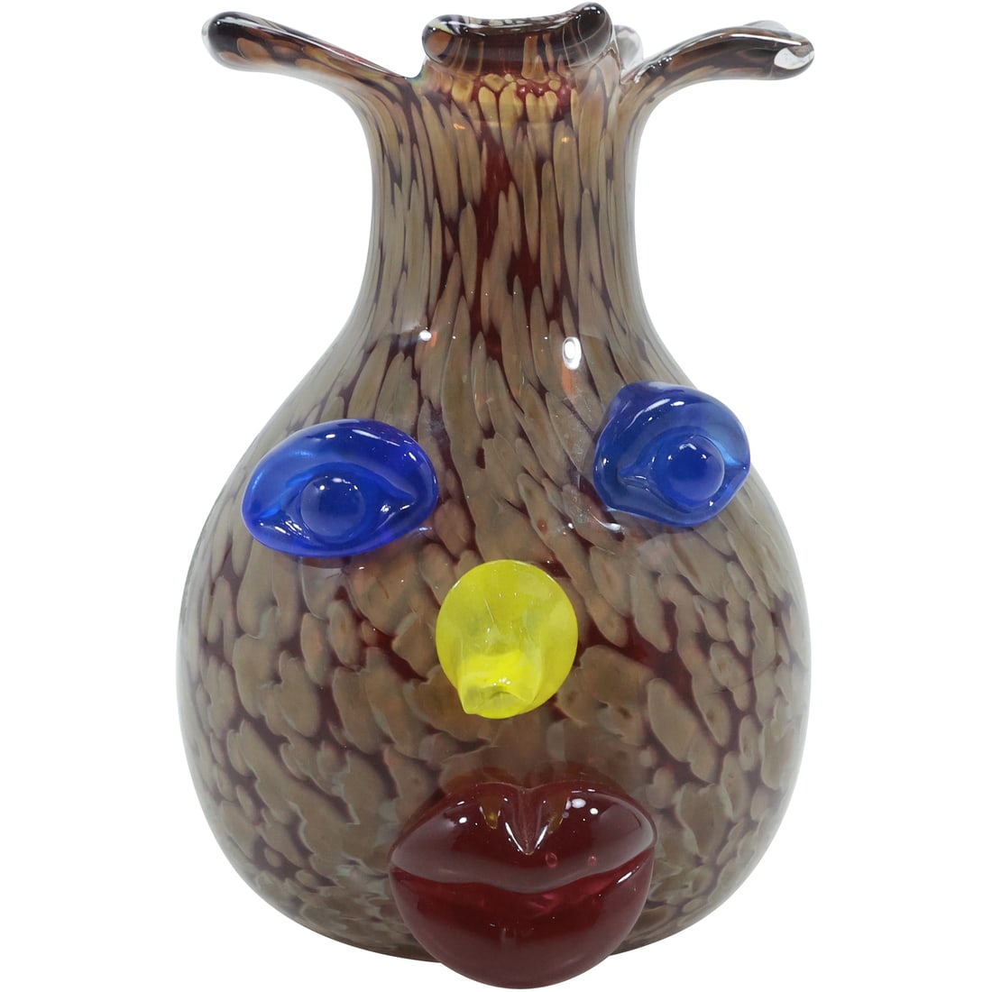 J.Pagliarini, Signed Art Glass "Face" Vase 6.5 in. height x 5.5 in. wide (1 of 20)
