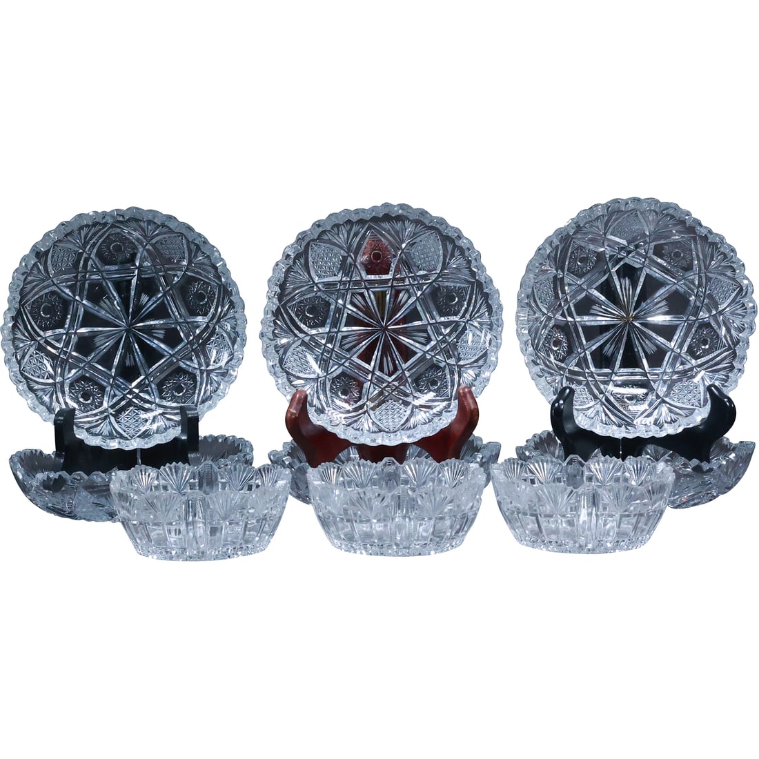 9 Assorted American Brilliant Cut Glass Dishes and Bowls (1 of 20)