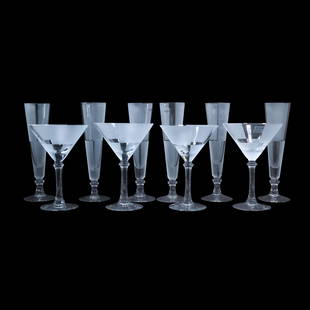 10 Nautica Modern Design Crystal Glass Barware: 6 Champagne Flutes & 4 Martini Stemware: 10 Nautica Modern Design Crystal Glass Barware: 6 Champagne Flutes & 4 Martini Stemware. size: 9.25x3 (6x slim), 7.25x5 (wide)