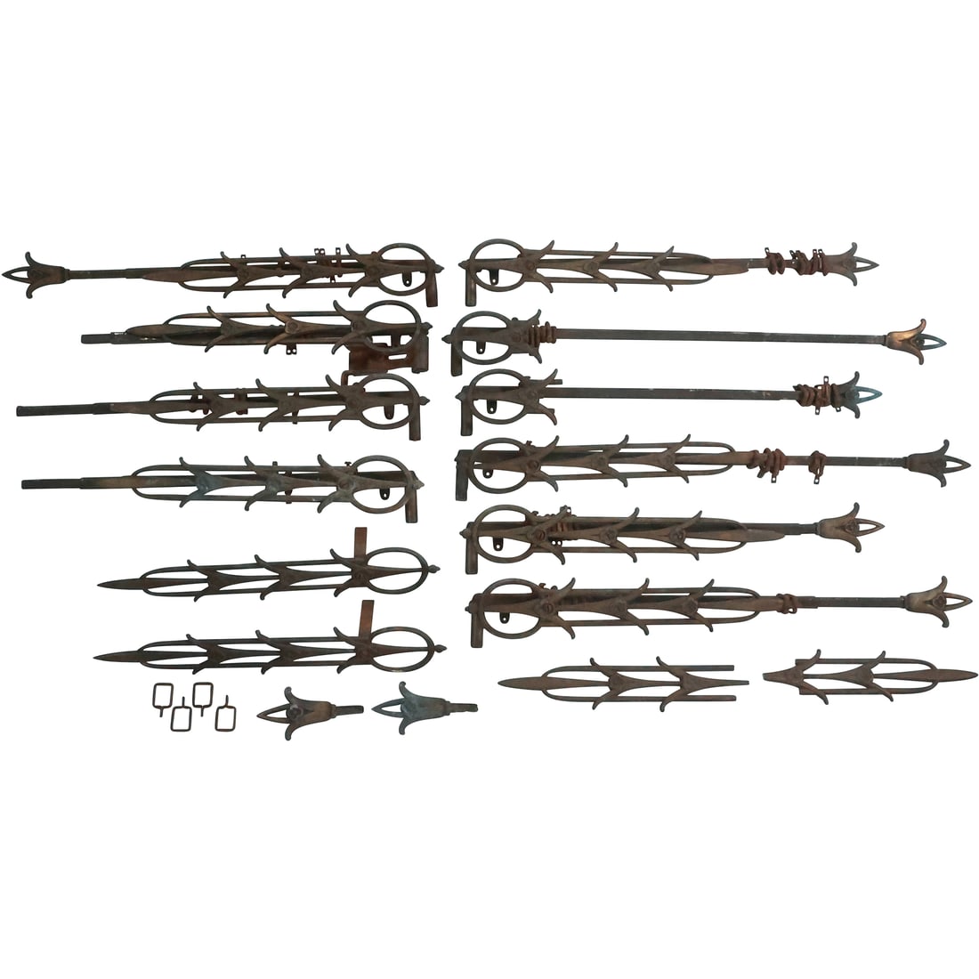 Group Lot Antique Iron Metal Curtain Rods and Pieces (1 of 20)