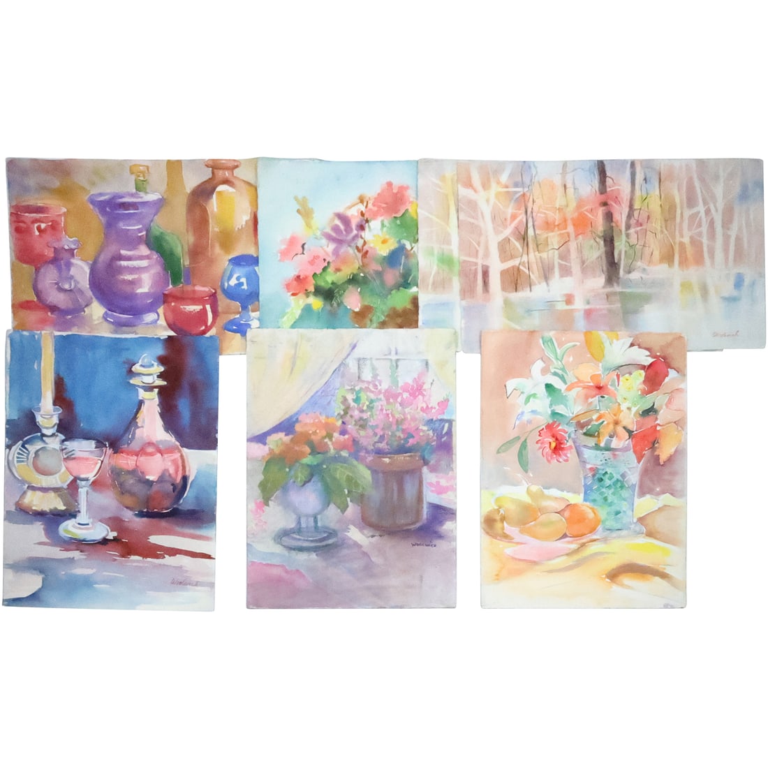 [7] Assorted Watercolor Still Life Paintings, unsigned Listed American Artist Madlyn-Ann Crawford Wo (1 of 20)