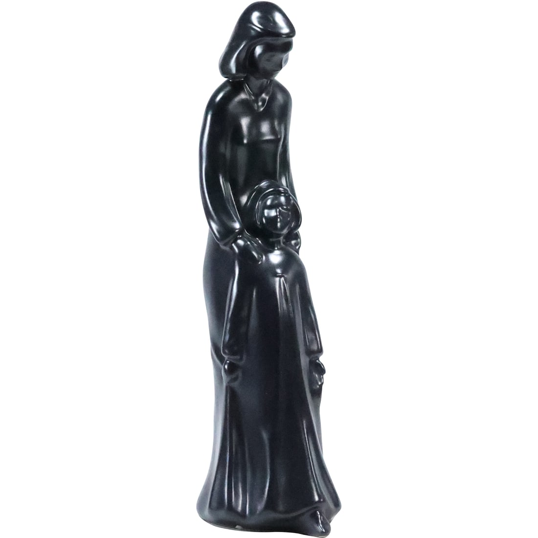 Royal Haeger, Black Ceramic Tall Sculpture Mother and Child 18 inches height (1 of 20)