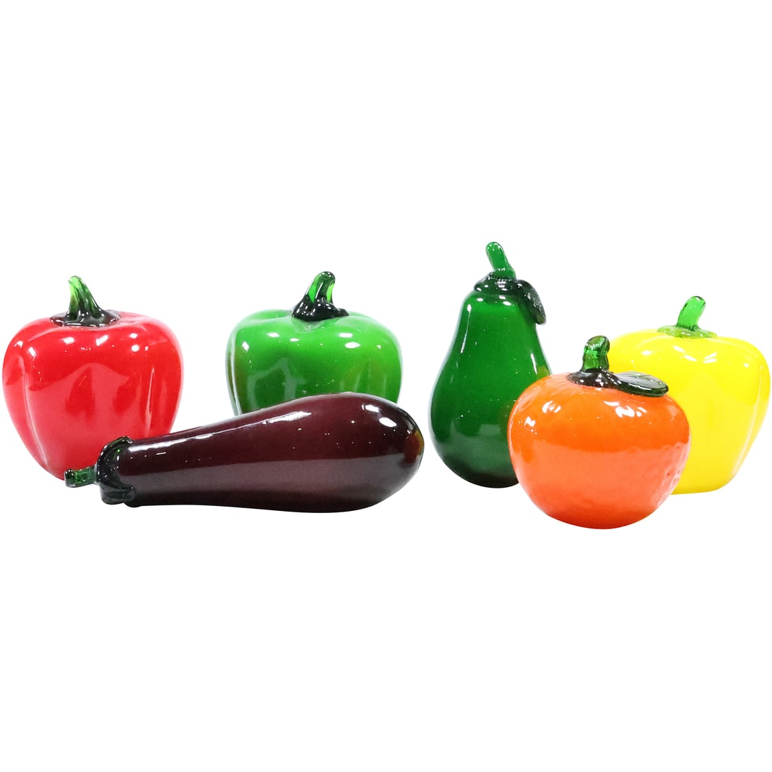 6 Assorted Art Glass Vegetables in Multi Colors (1 of 19)
