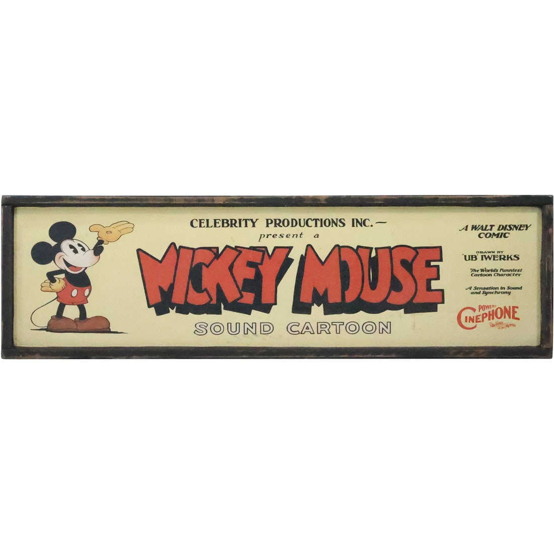 Novelty Wood Printed Sign MICKEY MOUSE Sound Cartoon 37.25 inches length (1 of 20)