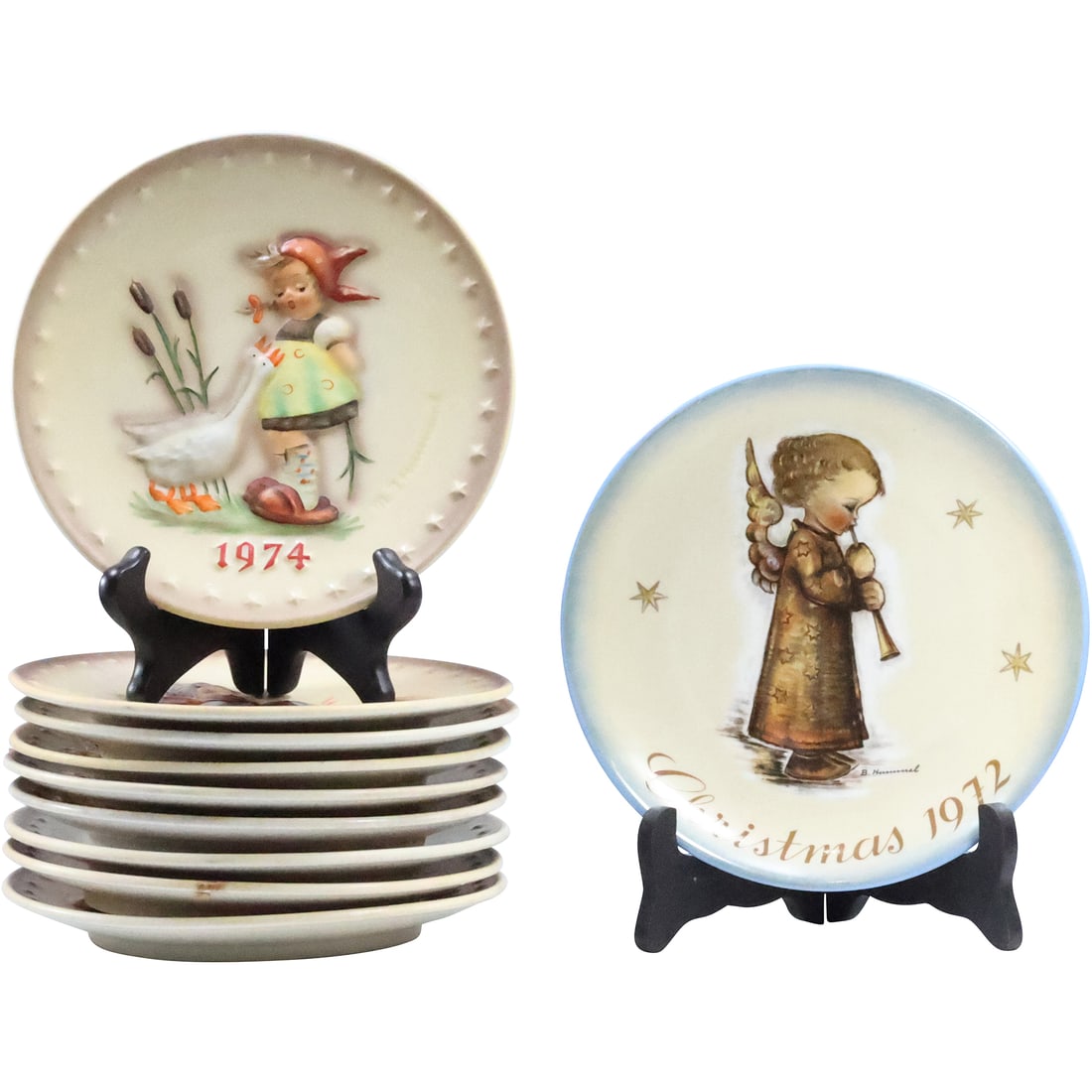10 Assorted HUMMEL Annual Collector Plates (1 of 20)