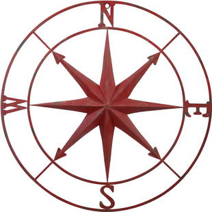 Folky Metal Outdoor Barn "Compass" Wall Hanging 41.5 inches diameter: Folky Metal Outdoor Barn "Compass" Wall Hanging 41.5 inches diameter. size: 41.5in round