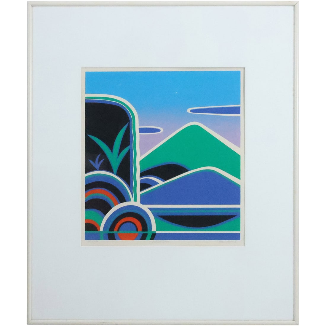 Signed Blanchard, titled "First Star" #52/100 Abstract Lithograph Landscape, Framed (1 of 20)