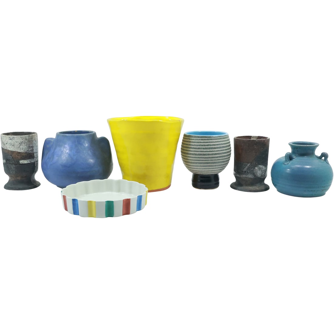 7 Assorted Studio Art Pottery Vases, Bowls (1 of 15)